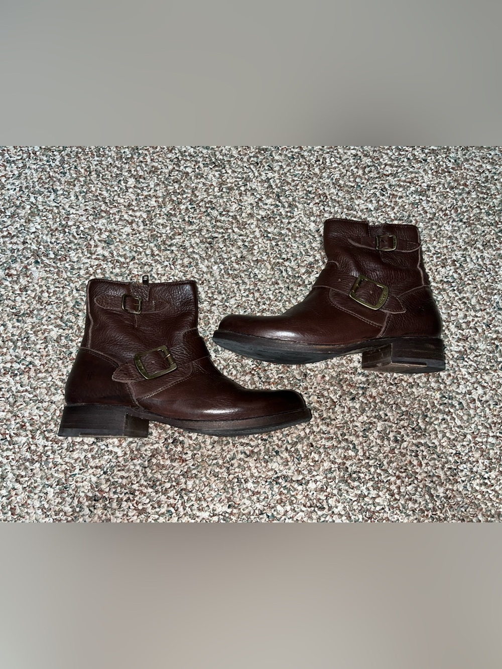 Frye Veronica Leather Ankle Boot Double Buckle Size 7B